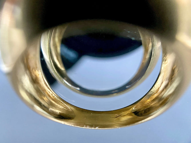 Bague 57.5 Bague Dôme en or jaune 18 carats sertie de diamants 58 Facettes