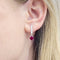 Pendentif Boucles d'oreille or blanc, diamants et rubis. 58 Facettes 34398