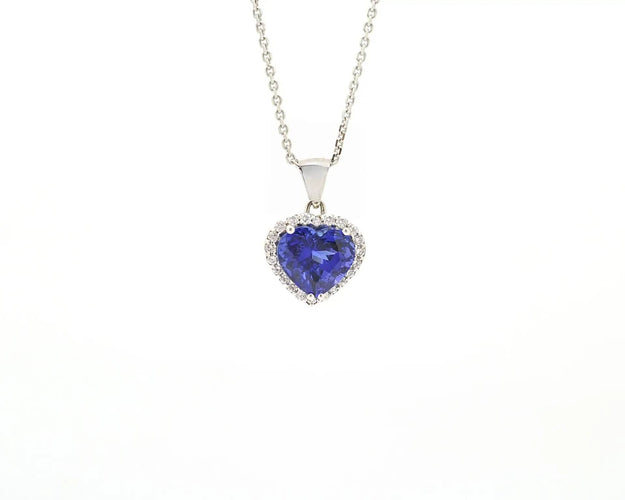 Collier Collier en or blanc avec tanzanite de 3,60 ct 58 Facettes 13110