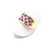 Bague 53 Bague or jaune et blanc 750 mil et Rubis 58 Facettes