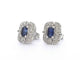 Boucles d'oreilles Boucles d'oreilles design en or blanc avec diamants et saphir 58 Facettes 2349
