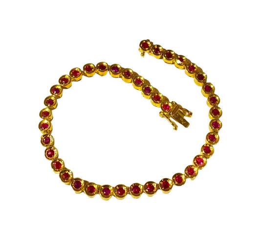Bracelet Bracelet ligne en or jaune et rubis 58 Facettes AB609