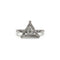Bague 52 Solitaire Accompagné Triangle - Or blanc & Diamants 58 Facettes 250469R