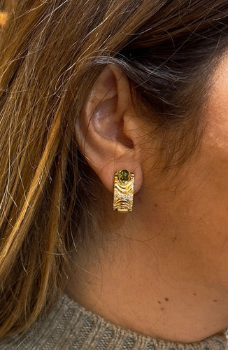 Boucles d'oreilles Boucles d’oreilles en or jaune , diamants et péridot 58 Facettes