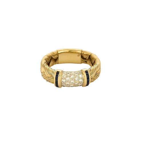 Bague 58 Bague tressée en or jaune, diamants et saphirs 58 Facettes MLJ0386