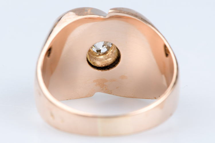 Bague 59 Bague 18 carats or rose diamant  0.20 carats 58 Facettes BGARTDECO020-107