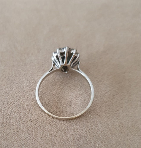 Bague 62 Bague Or Blanc Saphir Navette Diamants 58 Facettes 1