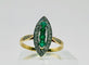 Bague Bague Marquise avec émeraudes et diamants 58 Facettes 50264