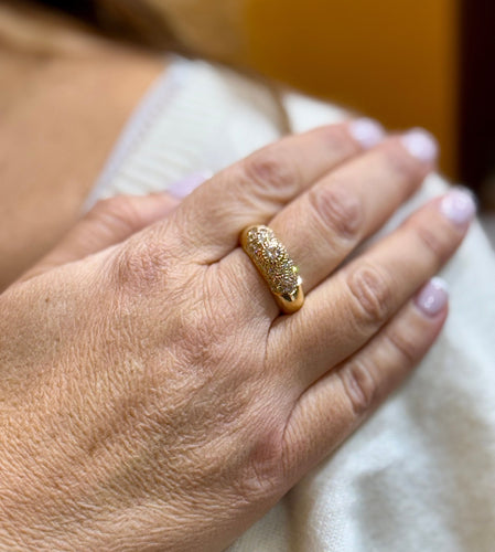 Bague 60 Bague jonc en or jaune 18 carats et diamants 58 Facettes