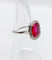Ring Art Deco white gold, synthetic ruby and rose-cut diamonds (circa 1930) 