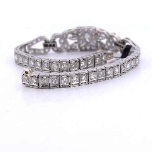 Bracelet Bracciale decò en platine et diamants 58 Facettes