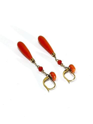 Boucles d'oreilles Paire De Boucles d'Oreilles en or et en corail 58 Facettes