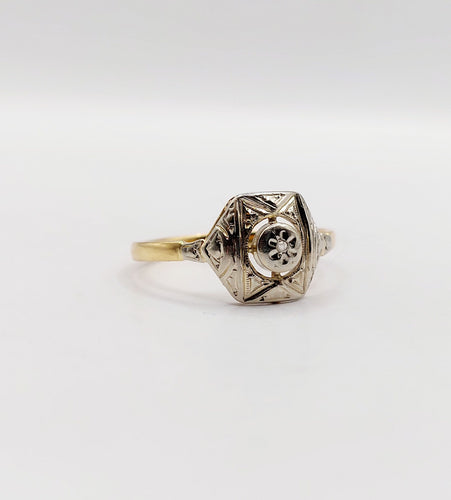 Bague 58 Bague Art Déco petit diamant taille rose (circa 1910) 58 Facettes A06406