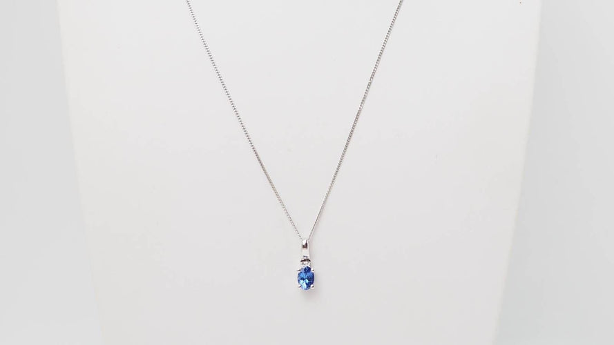 Collier Collier en or blanc, tanzanite et diamants 58 Facettes 32628