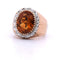 Bague 48 Bague en or jaune avec citrine et diamants 58 Facettes