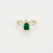 Bague 55 Bague Marguerite Or Blanc Emeraude Diamants 58 Facettes GU151