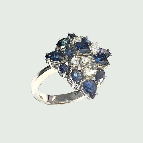 Bague 54 BAGUE DESIGN ART DÉCO 58 Facettes DF23(881)