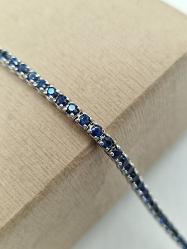 Bracelet Bracelet tennis saphir en or blanc 58 Facettes