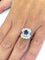 Superb vintage ring in white gold, sapphire and diamond 