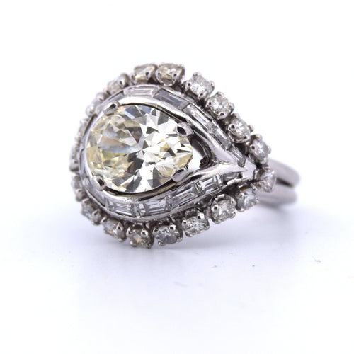 Bague 47 Bague rétro en platine 58 Facettes