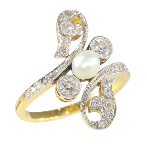 Bague 56 L'amour mêlé à l'histoire : la bague de fiançailles Belle Époque 58 Facettes 18054-0231