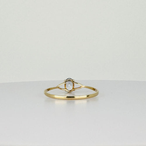 Bague 59.5 Bague en or jaune avec aigue-marine ovale 58 Facettes 2508022