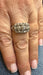 Bague 59 Bague ancienne or blanc jarretière diamants 58 Facettes