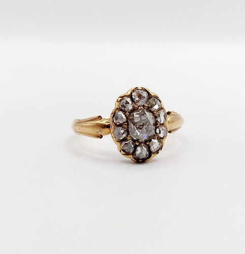 Bague 55 Bague marquise victorienne diamants taillés en roses en or 18k 58 Facettes A06438