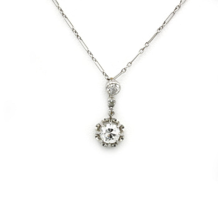 Collier Collier or blanc, platine, diamants 58 Facettes 230237R