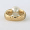 Bague 55 Bague en or jaune avec perle et diamants taille brillant 58 Facettes
