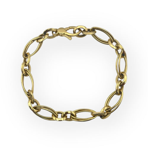 Bracelet Bracelet or jaune maille alternée 58 Facettes 149062015