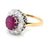 Bague 56 Bague marguerite or jaune, rubis, diamants 58 Facettes