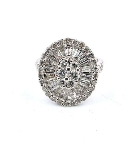 Bague 54 Bague exclusive sertie de diamants en or 18 carats 58 Facettes
