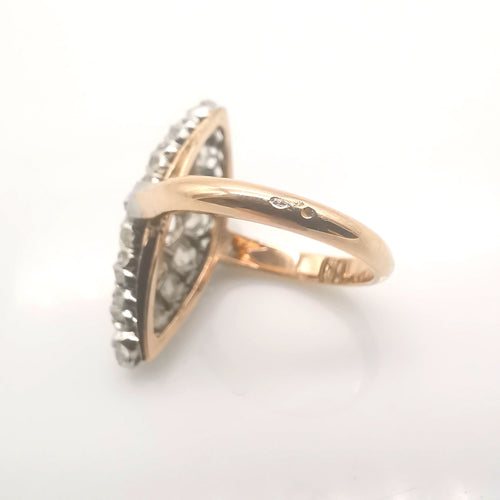 Bague 55 Bague vintage Or rose platine & Diamants 58 Facettes