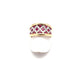 Bague 53 Bague or jaune et blanc 750 mil et Rubis 58 Facettes