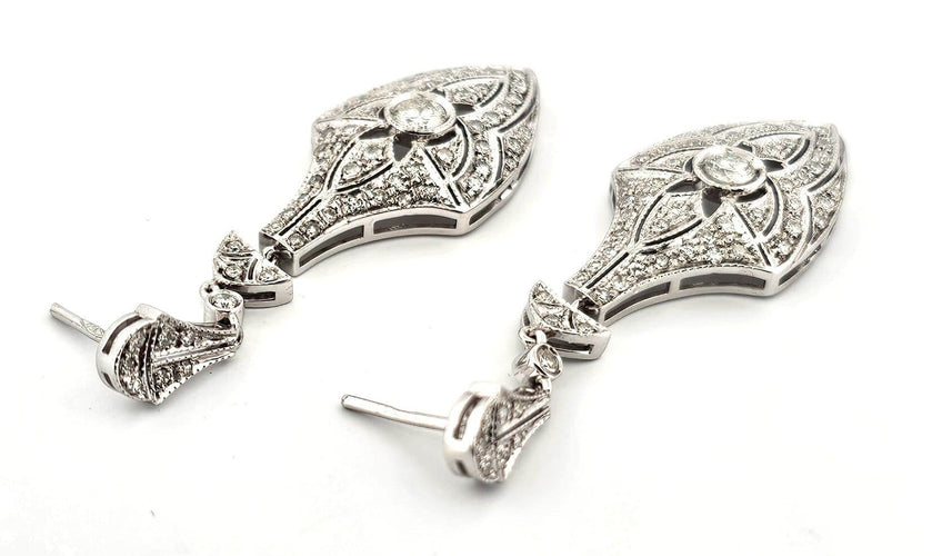 Boucles d'oreilles Boucles d'oreilles en or blanc avec diamants 58 Facettes