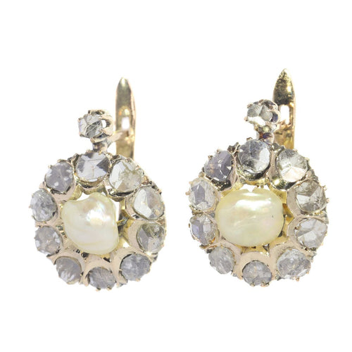 Boucles d'oreilles Objets de famille précieux : boucles d'oreilles en diamant de l'époque victorienne 58 Facettes 20195-0130