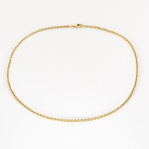 Collier Longue chaîne en or rose à maille ronde 58 Facettes FON18031