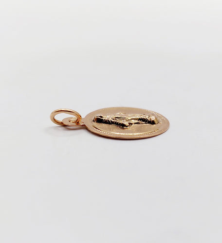 Pendentif Petite Médaille religieuse victorienne or rose 58 Facettes A05385