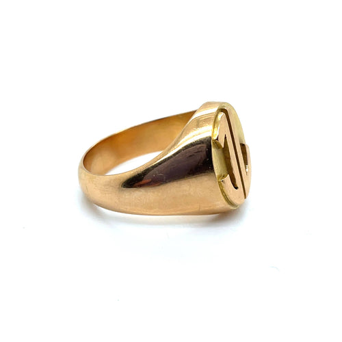 Bague 60.5 Chevalière or jaune 58 Facettes