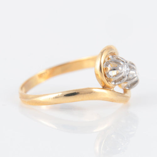 Bague 52.5 Bague toi et moi, deux diamants 58 Facettes P3L11