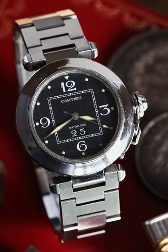 Montre CARTIER - Montre Pasha cadran noir, mouvement automatique 58 Facettes