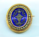 Broche Broche en or jaune , perles fines, diamants, émail bleu vers 1860 58 Facettes AB440