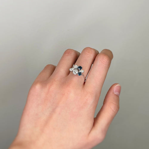 Bague Bague - Or, Saphirs Et Diamants 58 Facettes 150325R