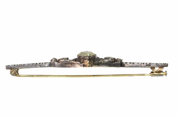 Broche Heritage Refined : Broche cœur couronné avec grand diamant taille rose antique 58 Facettes 24309-0272