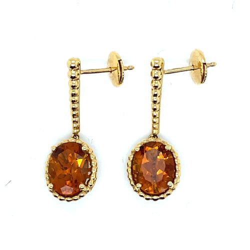 Maison Juliette Paris - Earrings Sleepers earrings yellow gold, Citrines, Diamonds, Sapphire, Ruby 