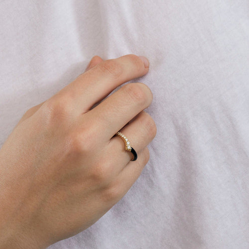 Bague 54 Bague or jaune céramique noire 58 Facettes 3131754