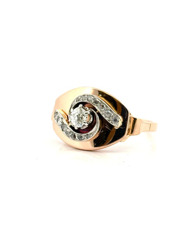 Bague 59 Bague ancienne en or et diamant 58 Facettes