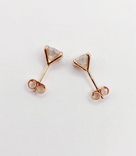 Boucles d'oreilles Puces d'oreilles vintage or rose et 2,00 carats de diamants 58 Facettes A06390