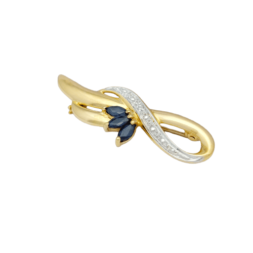 Broche Broche en Or jaune, Saphirs et Diamant 58 Facettes 32262